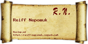 Reiff Nepomuk névjegykártya